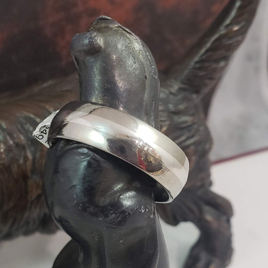 Titanium & Platinum 6mm Band - SIZE 11.5