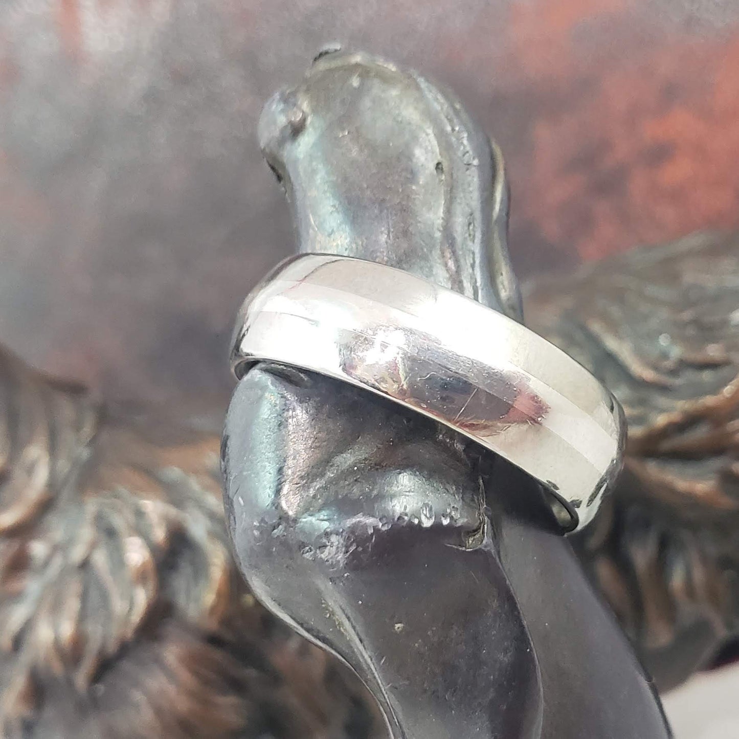 Titanium & Platinum 6mm Band - SIZE 11.5
