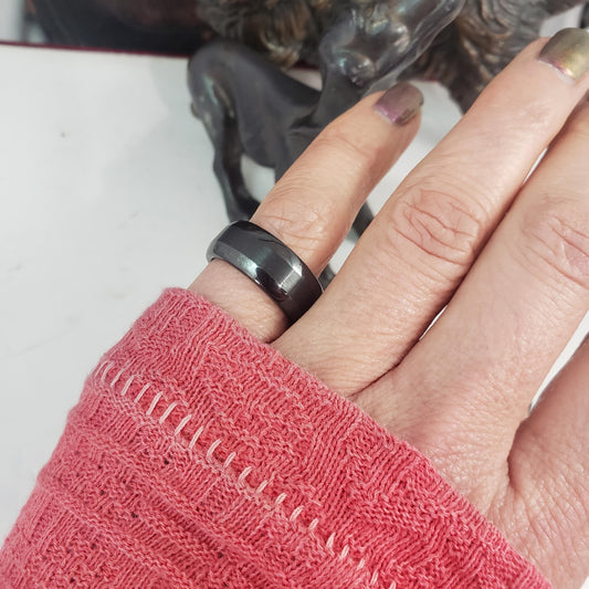 Black Ceramic 8mm Band - SIZE 6