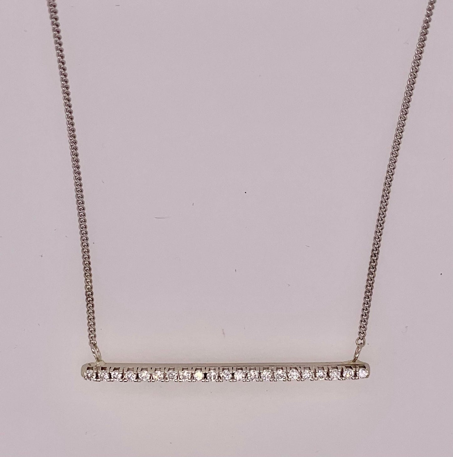 14K Diamond Bar Necklace