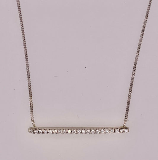 14K Diamond Bar Necklace