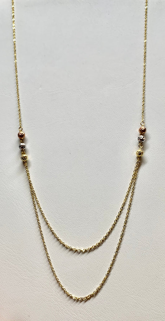 14K Yellow/Rose/White Designer Necklace
