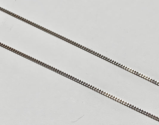 14K White Gold Curb Pendant Chain